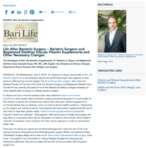 bari life bariatric supplements, bariatric surgeon in knoxville, vitamin and mineral supplements, health and nutrition after bariatric surgery